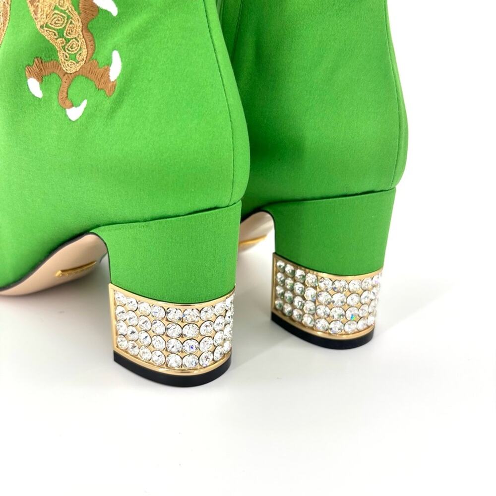 Gucci Candy Dragon Embroidered Crystal Embellished Knee High Boots 36.5 - Picture 8 of 11